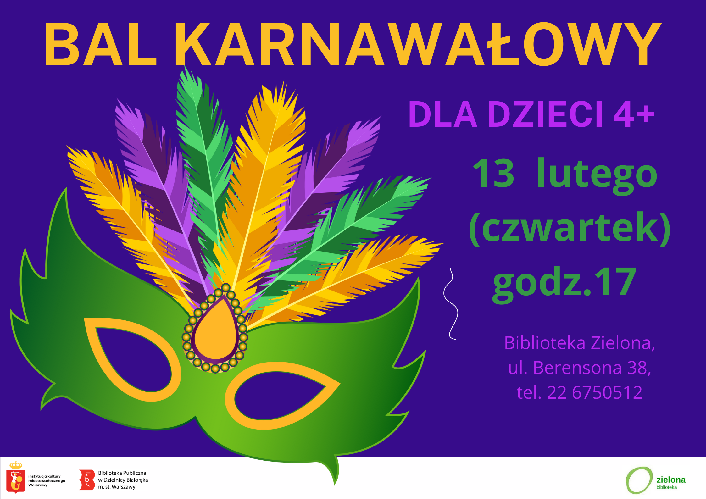 Read more about the article Bal karnawałowy w Bibliotece Zielonej!