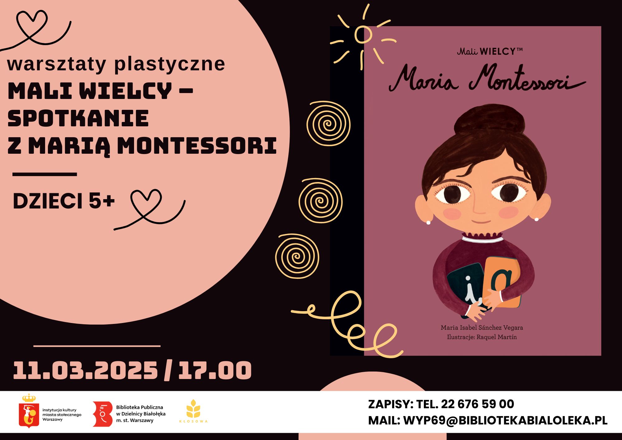 Read more about the article Mali Wielcy. Spotkanie z Marią Montessori. Zajęcia plastyczne w Wypożyczalni nr 69